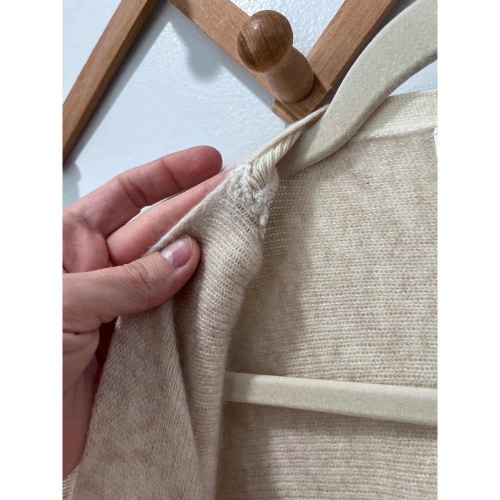Club‎ Monaco Cashmere Draped Open Front Cardigan Cream Ribbed XS S Sweater - Picture 4 of 6